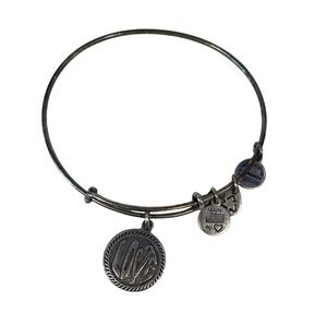 Alex and Ani Love Charm Expandable Bangle Bracelet Rafaelian Silver Tone